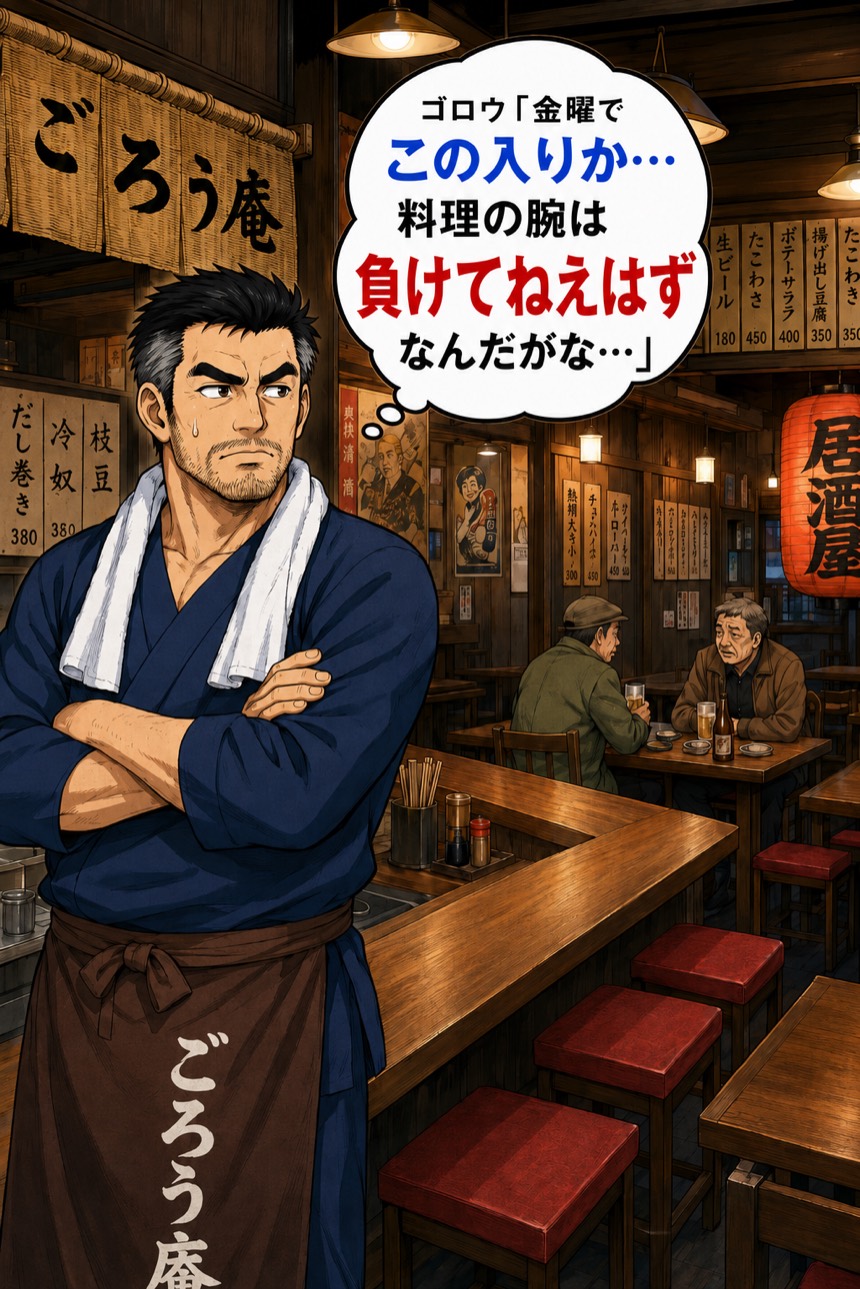 金曜なのに空席が目立つ居酒屋ごろう庵