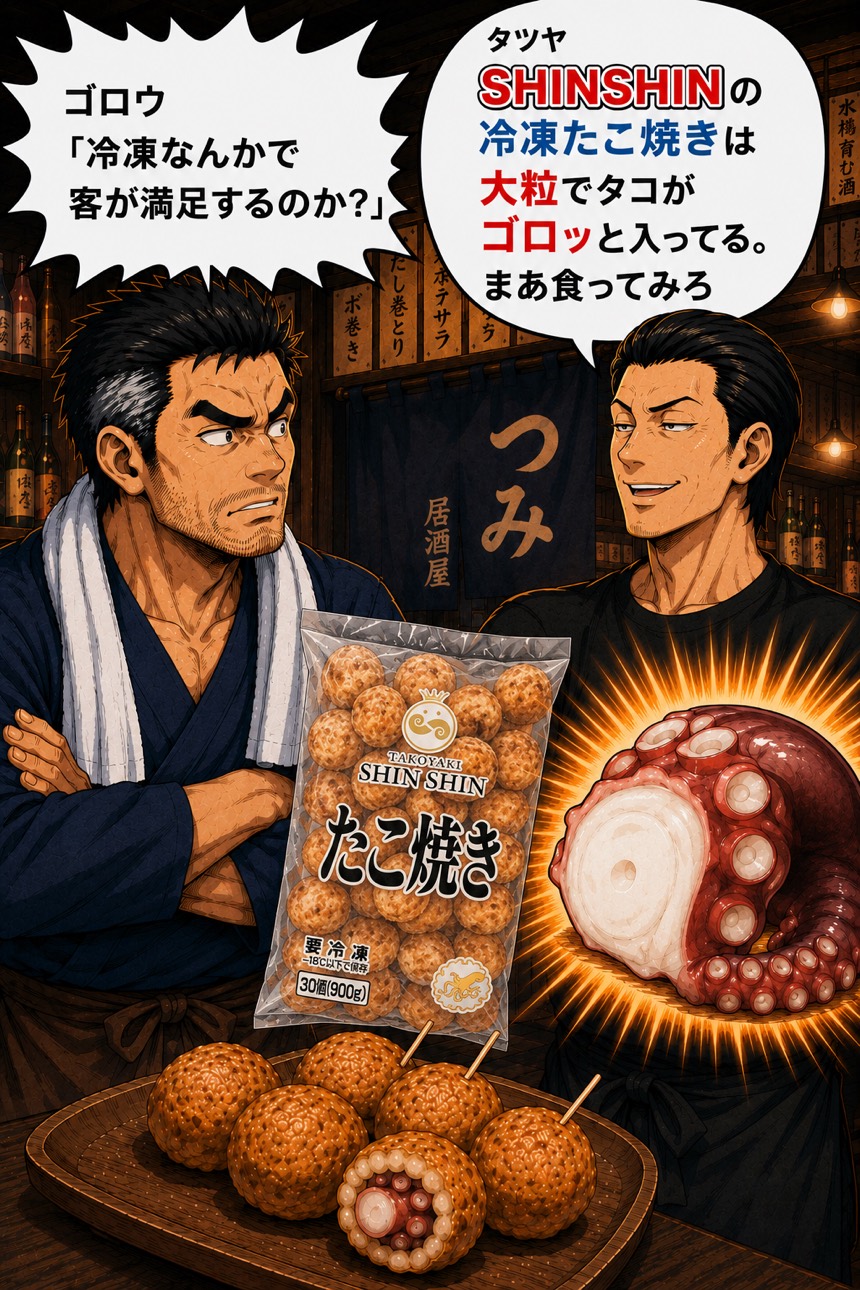 SHINSHINは大粒でタコがゴロッと入った冷凍たこ焼き
