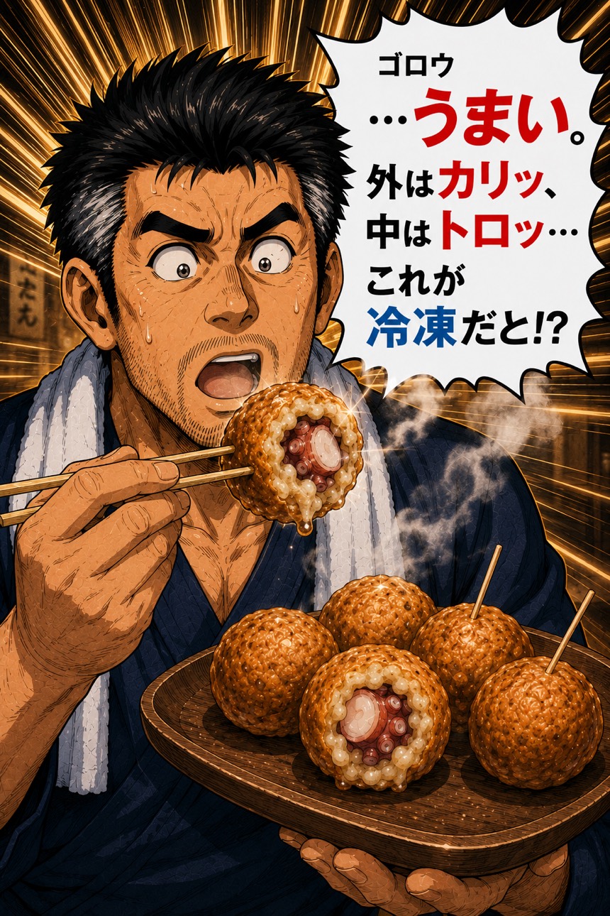 冷凍のまま数分揚げるだけ
